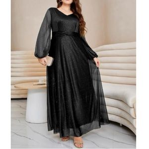 Plus size Bishop Sleeve, V-neckline dress main image 0
